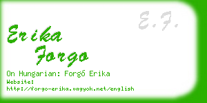 erika forgo business card